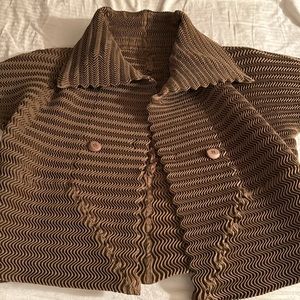 Pleats please Issey Miyake brown crop blazer /top